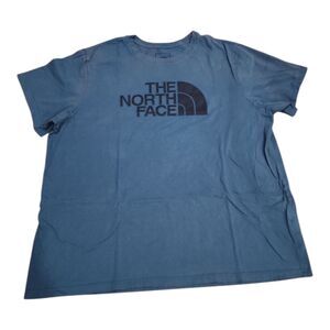 The North Face Shirt Women's 3XL Blue Big Logo T Shirt 100% Cotton Everyday Wear